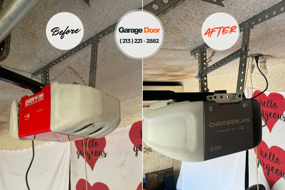 Before and after: garage door repair Glen Lyon, PA